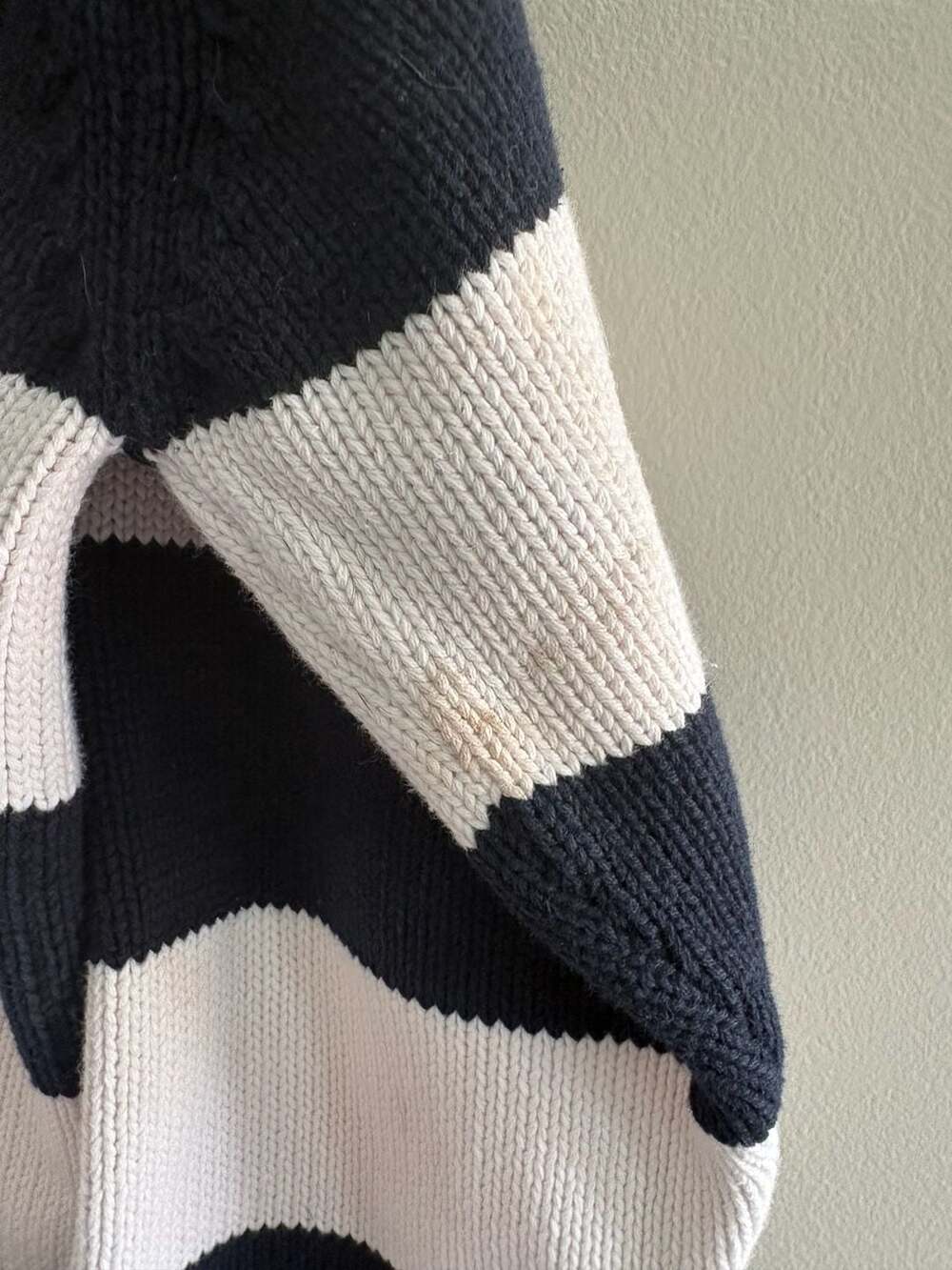 Jones Wear Sport Vintage Striped Nautical Anchor Knit Hooded Sweater Size Medium - Picture 5 of 8